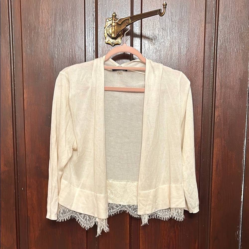 Tommy Hilfiger Cream Open Front Cardigan